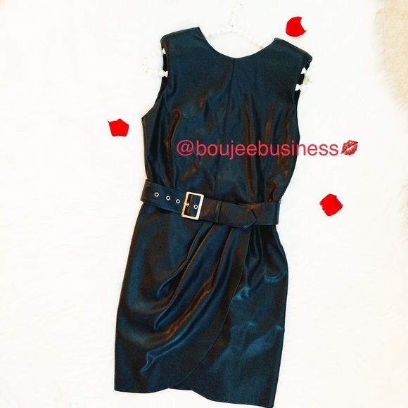 ZARA Faux Leather Mini Dress with Belt - Picture 3 of 8
